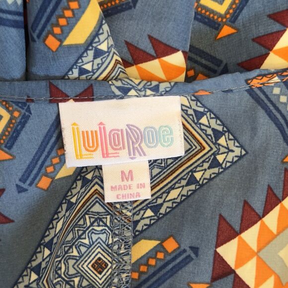 LuLaRoe Lindsay Geometric Art Western Tribal Print Cover Up Summer Beach‎ Sz M - Picture 10 of 12